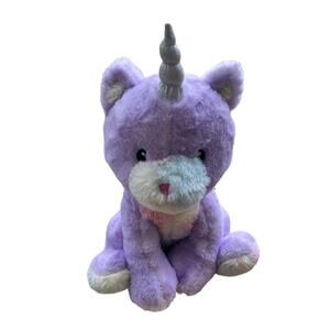 FAO Schwarz Glow Brights Kittycorn Plush Lights Sound Purple Rainbow
